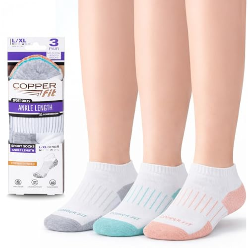 Copper Fit Ankle Length Sport Socks (Pack of 3)