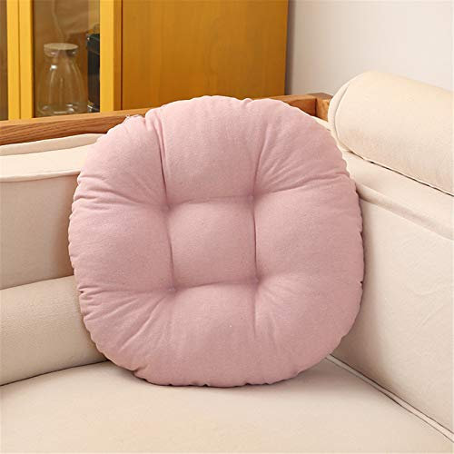 SWECOMZE 2 Stück Einfarbig Rund Stuhlkissen, Stuhlauflage Sitzkissen Sitzpolster Kissen Tatami Kissen fürfür Indoor Zuhause Stuhl Outdoor Garten (Rosa,40x40cm)