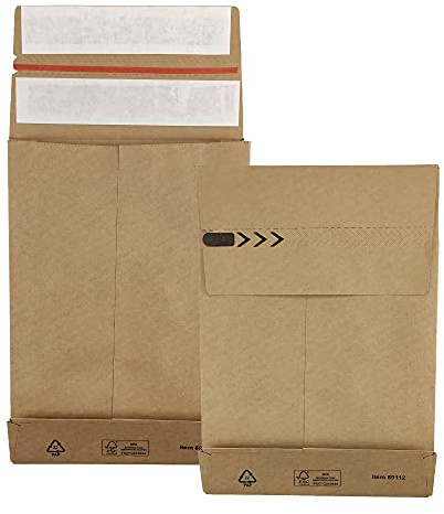 Netuno 250 Braun Versandbeutel aus Kraftpapier DIN C5 16,2 x 22,9 x 4 cm 126g Kapazität Versandtasche mit 2 Klebestreifen und Perforation Retouren- Versandbeutel Warensendung Umschlag