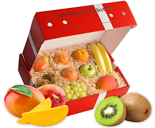 Hansen Obst - Geschenkbox - fruchtige Obst-Box - “Fruchtmix” - Präsentkorb - Obst-Geschenkset - gefüllte Obstkiste - Obstbox mit frischem Obst Die Klassische