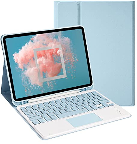 LAMA Funda con Teclado para iPad de 10.9 y 11 Pulgadas con Panel Táctil, Funda con Teclado Desmontable para iPad de 10.9 y 11 Pulgadas (iPad Air 5th/4th y iPad Pro 2021/2020/2018) con Portalápices