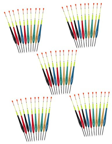 Toddmomy 50pcs Fishing Float Slip Bobbers for Fishing Bobbers Floats and for Coarse
