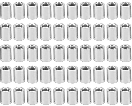 50-teiliges Rundes Verbindungsmutter-Set M5 X 0,8 8 L10 Mm Innengewinde, Rostfreies Verbindungsmutter-Set, Rundes Kupplungsmutter-Sortiment Für Rohrleitungen