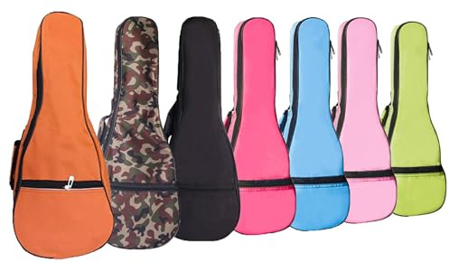 LONGTEAM Ukulele Tasche, 5MM Schaumstoff, Wasserfest, Strapazierfähig, mit Aufbewahrungsfach (Pink, for 21 Soprano)