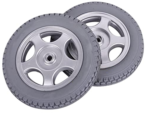 12 1/2×2 1/4 Rollstuhl-Hinterräder, Ersatzräder, Zubehör für Elektrorollstühle, 12-Zoll-PU-Vollräder, Grau (1 Paar)