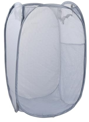 Panier à Linge Pliable avec Manipuler, Pop Up en Maille Corbeilles à Linge, Paniers de Rangement pour Vêtements Sales Pliage, Bac à Linge Sale avec Poignées pour maison chambre des enfants (Gris)