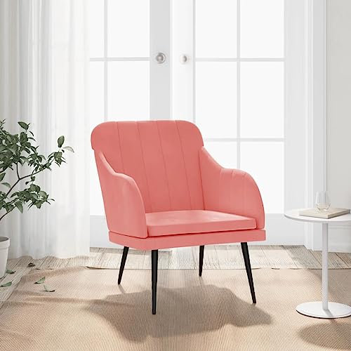 DYRJDJWIDHW Sessel,stillsessel,schaukelstuhl Wohnzimmer,Sessel Rosa 63x76x80 cm Samtpapasansessel,relaxliege,Rocking Chair,stillstuhl,