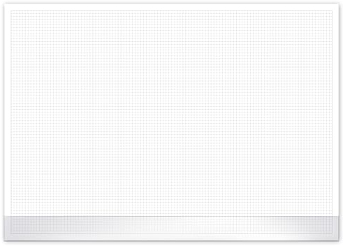 PRIMUS PRINT Schreibtischunterlage Kariert, Extra großes Format, Papier DIN A2-80g Dickes Naturpapier - Stabiler Papprücken - 25 Blatt - mit Schutzleiste - Büro [Kariert mit Fußleiste]