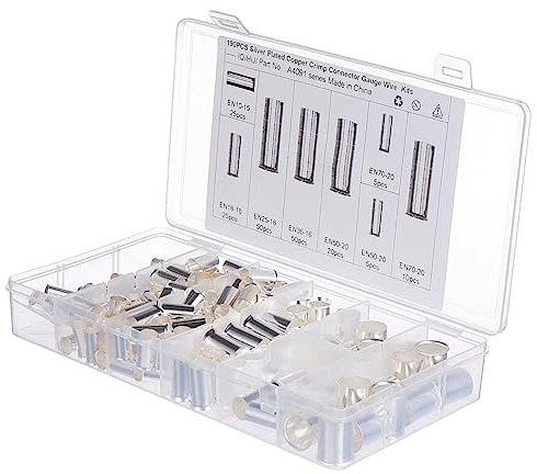 JECOMPRIS 190pcs Cold Pressed Wire Ferrules Copper Wire Connectors Pin Electrical Cable Terminal Crimp Connector for Wiring