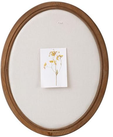 SOFE Pinnwand aus Leinen, oval, gerahmt, einzigartige Stoffpinnwände, 53,3 x 43,2 cm | Sichttafel zum Aufhängen, Nachrichtenanzeige, Notiztafel für Büro, Zuhause und Schule, mit Pins