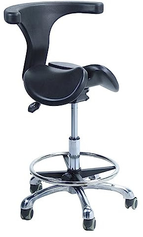 Ergonomischer Sattelstuhl mit Rückenstütze – Medizinischer Rollstuhl für Zahnarztbüro Zuhause, geteiltes Sitzdesign mit zwei Neigungsoptionen