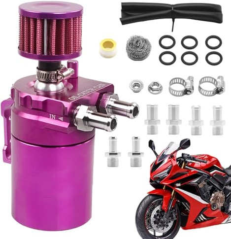Oil Catch Can Tank Kit | 300ml Baffled Reservoir Tank Kit with Breather Filter - Aluminum Catcher Tank Reservoir, Car Accessories for Motorcycles