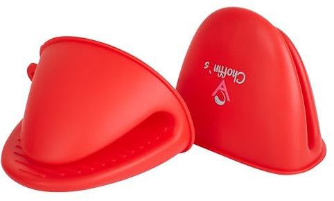 Mini Guantes para Horno de Silicona Rojo, manopla de Barbacoa, Cocina, Resistentes al Calor, agarraderas pequeñas