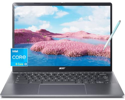Acer Chromebook Plus 14 Laptop con pantalla táctil Google - Lápiz capacitivo FHD de 14 pulgadas - Intel i3-N305 de 8 núcleos - USB C - Google Chromebook Student School Laptop Mini - 2024 (8 GB de RAM