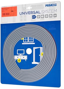 Primo Universaldichtung, Selbstklebende Türdichtung & Fensterdichtung - Densa 37 in Grau - Türgummi für 3-7 mm Nuten - 6m Länge - Stoppt Zugluft, Lärm, Staub und Kälte