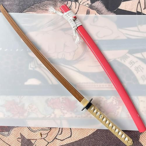 ZHAOMEI Natürliches Ipe-Holz-Katana, handgefertigtes Bokken, hölzernes Samurai-Schwert für Geschenke, Displays, Dekorationen, Cosplay, Zubehör, Kendo-Training-103CM