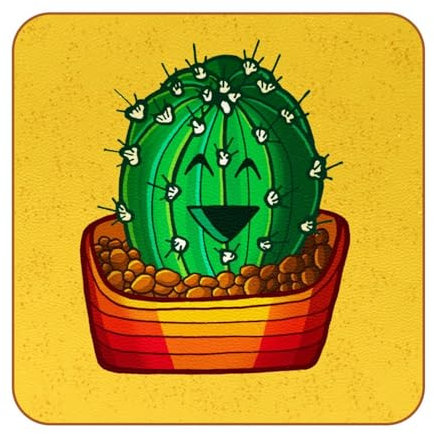 Lot de 6 dessous de verre motif cactus jaune mexicain avec emballage – Dessous de verre magnifiquement conçu, 10,2 cm, convient pour les types de tasses et les pique-niques en plein air