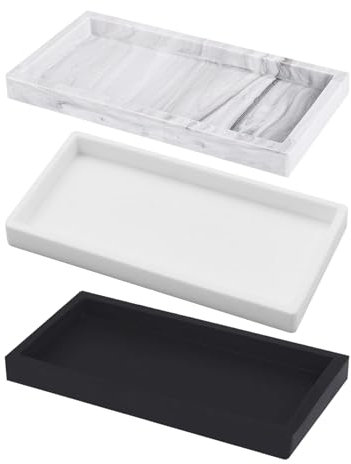 WUFGWBD 3 Pieces Silicone Storage Tray, Cosmetic Tray, Rectangular Tray, Decorative Tray Can Be Used In Bathroom, Kitchen, Living Room, Bedroom