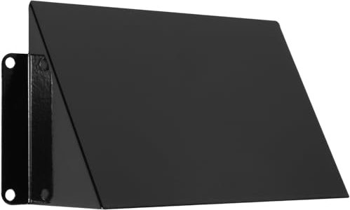 Vent Systems 140 x 80 mm / 6 x 3 Inch Vent Cover - Galvanized Steel Air Vent Deflector/Dryer Vent Cover - Black Rectangular Vent Hood for External Ventilation - Outdoor Metal Cap/Metal Grid