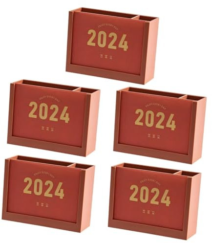 Tofficu 5pcs Desk Calendar Storage Stationery Organiser Plastic Pen Holder Office Supplies Calendar for Home