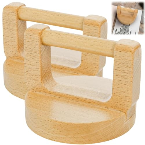 Tlence Paquete de 2 rodillos de impresión en bloque, 4 pulgadas de bambú y madera para impresión, rodillos de brayer con mango de madera, herramienta de impresión de prensa manual para linograbado