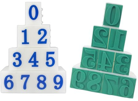 MEAKTSMI Set Von 10 Zahlenstempel Für Handwerk Und Unterrichten Von Stempel Von 0 Bis 9 Nummernstempel Für Kartenherstellung Und Kunsthandwerk