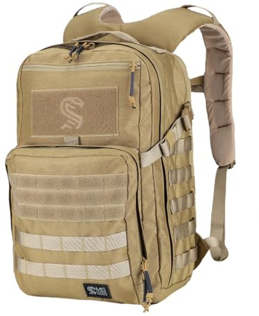 MGFLASHFORCE Molle Military Tactical Backpack for Men, 30L Daypack Army Rucksack Pack, Bug Out Bag, 15.6 Laptop Compartment (Coyote Brown)