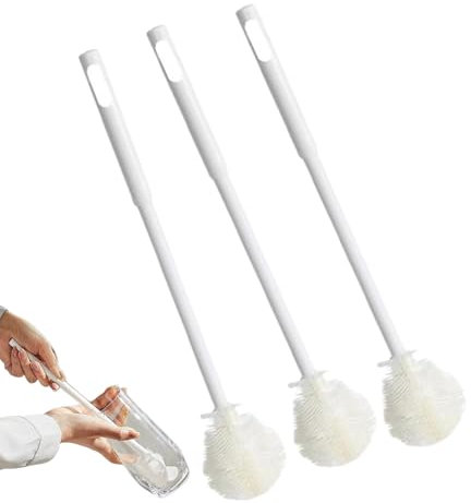 Brosse À Biberon Bébé | Brosse Pliable 3 Pièces avec Long Manche,Accessoire Lavage Fruits & Légumes pour Évier Lave-Vaisselle Carafe Et Verres À Vin