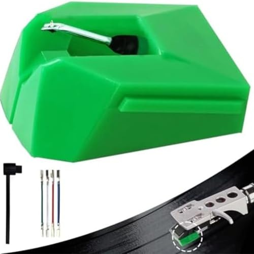 Getdoublerich AT-VMN95E Stylet de rechange pour tourne-disque Audio-Technica AT-LP120X-USB avec câbles de platine et brosse à stylet