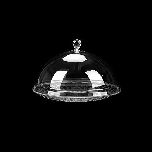 Cake Stands with Dome Lid, Cake Serving Platter Snack Fruit Server, Salad Punch Bowl for Kitchen, Cupcake Display Serving Platter(20cm-plate)