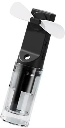 ZEPFJHE Ventilador de mano con pulverizador de agua, funciona con pilas, función de pulverización, aire acondicionado, ventilador portátil de mano