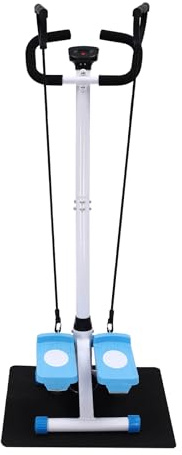 Mini stepper para el hogar hidráulico con manillar, bandas de resistencia y pantalla LCD, ajustable, para el hogar, oficina, fitness, Stairmaster Step-by-Step-by-Step Machine hasta 150 kg
