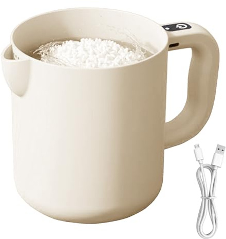 Sbattitore elettrico – ricaricabile, sbattitore per riso, frullatore a mano, di miscelazione da 1 l | per cottura, miscelazione, pulizia, gadget da cucina, mini frusta portatile,