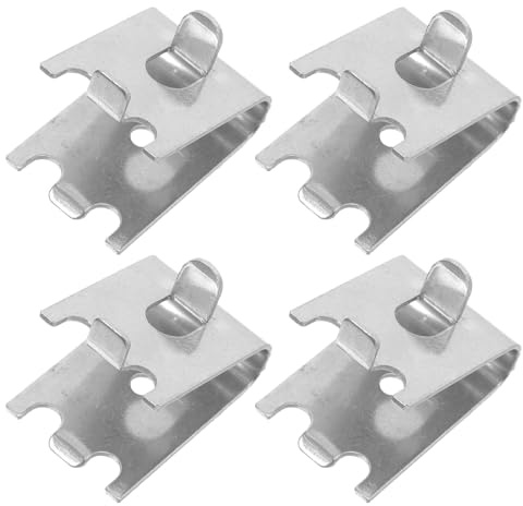 Uonlytech 4pcs Stainless Steel Refrigerator Shelf Clips Hanging Hooks Adjustable Freezer Shelf Supports Refrigerator Hardware Accessories for Fridge Partition Bracket