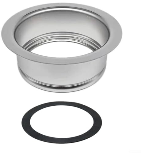 Flangia estesa per lavello in acciaio inox per lo smaltimento dei rifiuti della cucina, parte di ricambio per lo smaltimento dei rifiuti argento, 114 mm lavandino scarico accessorio rubinetto,