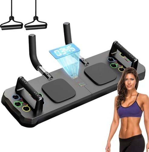 Fitness Board - Muscle Pushup Board mit Timer - Anti-Rutsch-Multifunktions-Pushup für Heimübungen, Fitness & Krafttraining