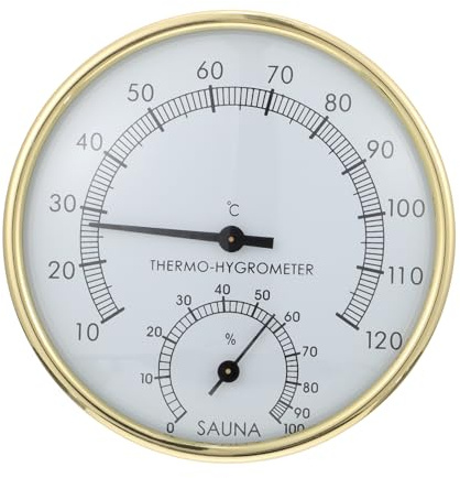 Ciieeo Higrotermógrafo para Sauna Termómetro Higrómetro Pantalla, Accesorio Práctico Resistente y Ligero para Medir Temperatura y Humedad en Sauna Interior