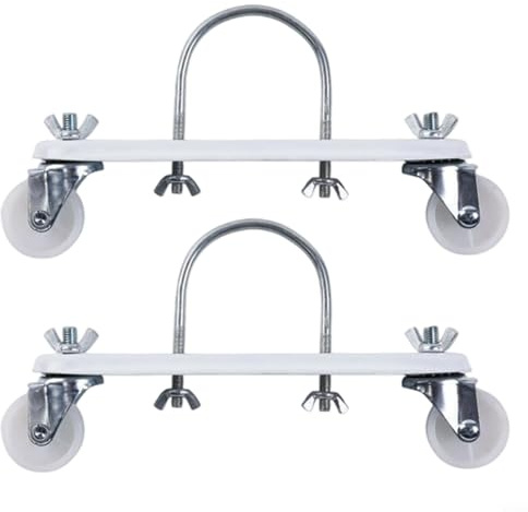 NINMORTH Para patas de radiador resistentes con ruedas, paquete de 2 soportes de polea móviles rellenos de aceite, soporte de acero al carbono de rotación de grados, color negro