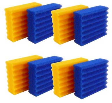 Pondlife 8 STK. Filterschwämme 4 Blaue & 4 gelbe passend für SunSun CBF 350, Osaga, Pondife