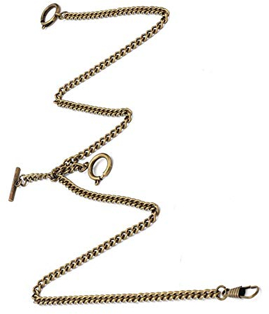 cersalt Taschenuhrkette, Retro Vintage Vintage Taschenuhrkette Uhrenkette 44cm Metall Pocket Link Klassisches antikes Geschenk für Geschenk für Uhrenhalter(Bronze)