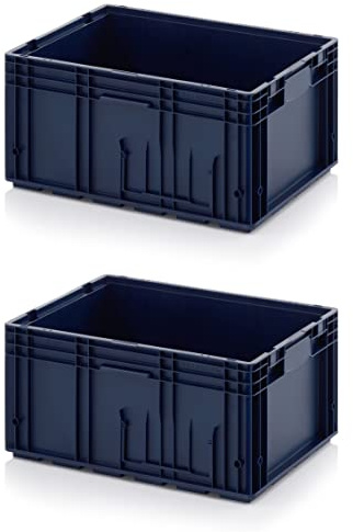 2x R-KLT Behälter 60 x 40 x 28 * Kleinladungsträger blau 60x40x28 Eurobehälter Industrie KLT 6429