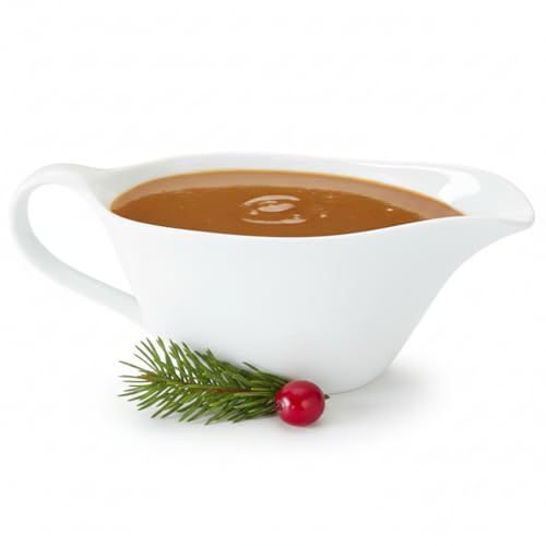Heartland Home 16oz Porcelain Gravy Boat with Spout – Large Gravy Bowl for Sauce, Cream, and Milk with Large Pourer and Fewer Drips - Microwave and Dishwasher Safe – Classic Ceramic Gift, White