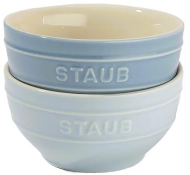 STAUB Keramikschale Z1023-686 Keramikschale 4,7 Zoll (12 cm) 2-teiliges Set Macaron Blau Keramik Kleine Schüssel Mikrowellengeeignet