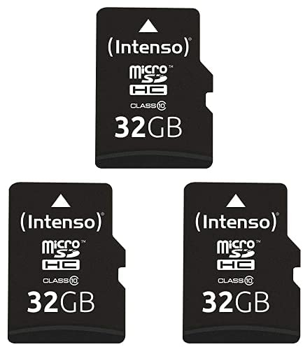 Intenso Scheda di memoria microSDHC da 32 GB, Classe 10 (con Adattatore SD) (Confezione da 3)