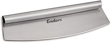 Enders® Premium Pizzaschneider aus Edelstahl, für Pizza und Flammkuchen, scharf, ergonomischer Griff, einfaches Zerteilen der Pizza, Kunststoff Schutzkappe, Grillzubehör, B35,5 x T11 x H2,5cm #8771