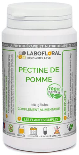 Pectine de pomme Labofloral 150 gélules dosées à 300 mg - Complément alimentaire - Minceur, coupe-faim - Fabriqué en france