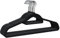 PORTENTUM Perchas de Terciopelo, Set de 10, Negro. Soporte Accesorios, Gancho Giratorio 360º, Ahorra Espacio, Muescas para Vestidos, Perchas Antideslizantes, para Todo Tipo de Ropa, Made in Spain
