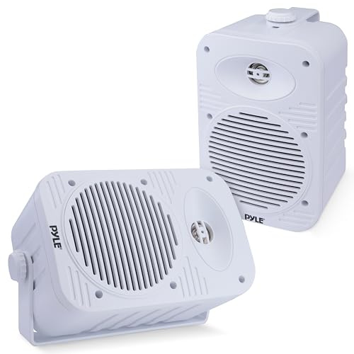 Pyle 500 Watt Bluetooth Indoor Outdoor Speakers Pair - Dual Waterproof 5.25” 2-Way Full Range Speaker System w/ 1/2” High Compliance Polymer Tweeter | Home, Boat, Marine, Deck, Patio, Poolside (White)