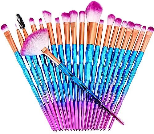 Retoo 20 Pezzi Set di Pennelli Trucco, set di pennelli per trucco, pennelli per cosmetici, viso e occhi, pennelli trucco Pennelli per trucco professionali, Professionale Premium Sintetico Set XXL