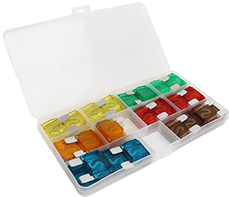 Agatige Kit Assortimento Fusibili Automobilistici 24 Pezzi, Set di Fusibili per Auto in Lega di Zinco 20A 30A 40A 50A 60A 70A con Scatola di Conservazione per Auto, Camper, Camion, Moto